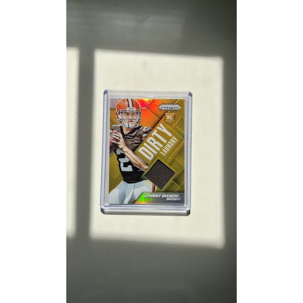 Jonny Manziel Browns Dirty Laundy Gold Prism Rookie Out Of 10 Jersey Patch